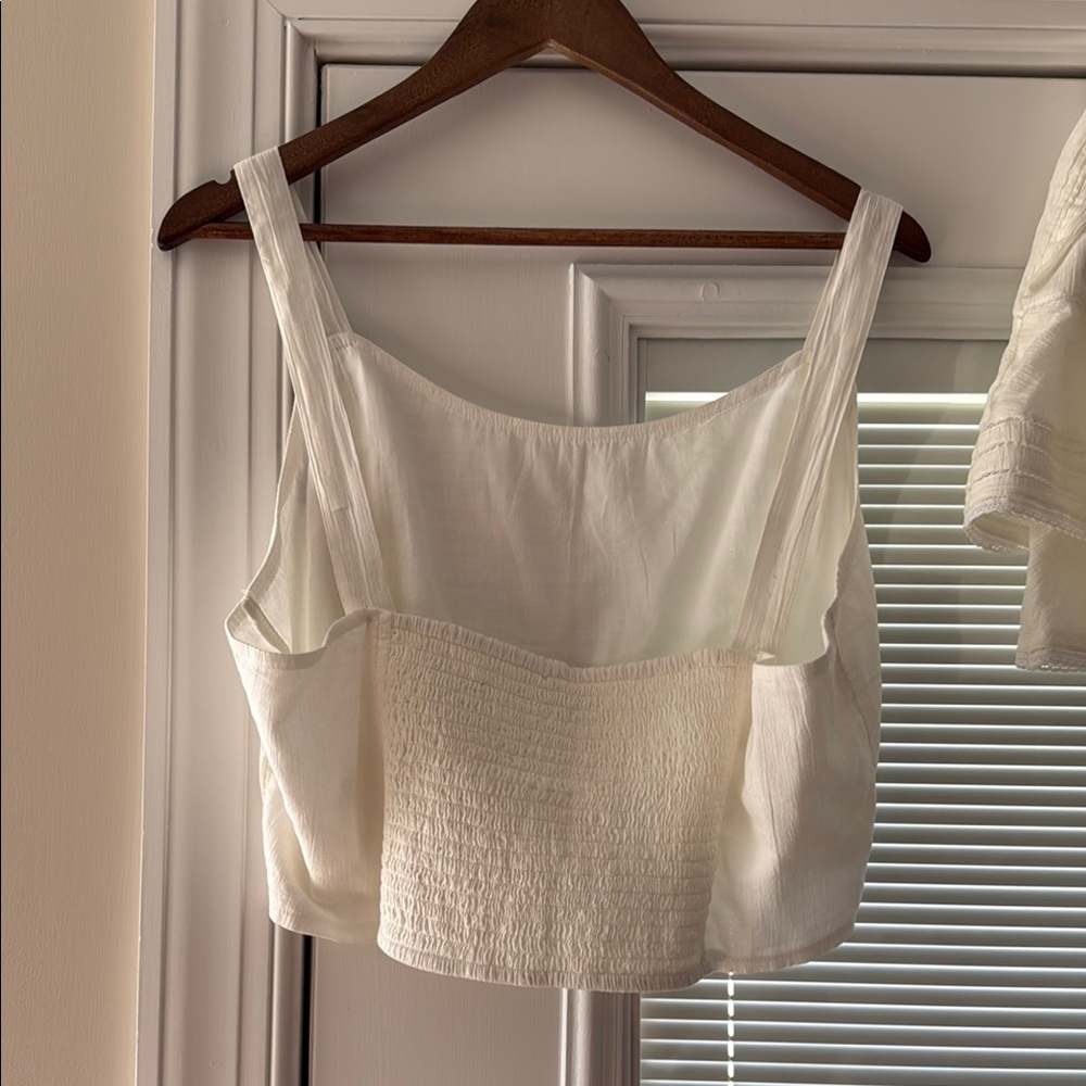 Aerie off white/cream  Ruffled Two-Piece Set - Picture 2 of 3